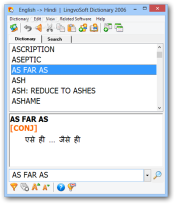 LingvoSoft Dictionary 2006 English - Hindi screenshot
