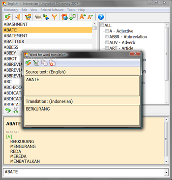 LingvoSoft Dictionary 2007 English - Indonesian screenshot 2
