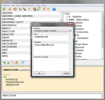LingvoSoft Dictionary 2007 English - Swedish screenshot