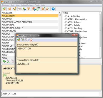 LingvoSoft Dictionary 2007 English - Swedish screenshot 2