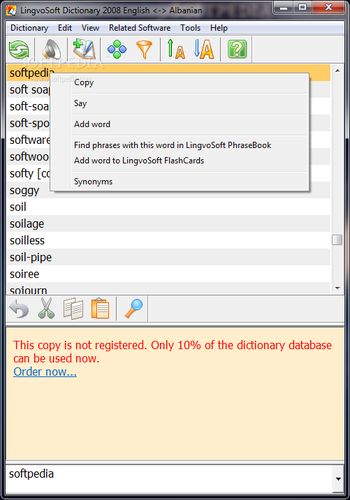 LingvoSoft Dictionary 2008 English - Albanian screenshot