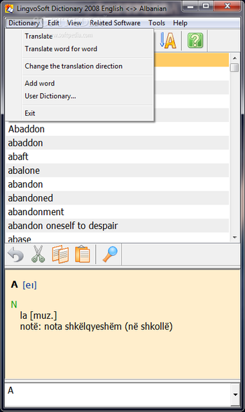 LingvoSoft Dictionary 2008 English - Albanian screenshot 2