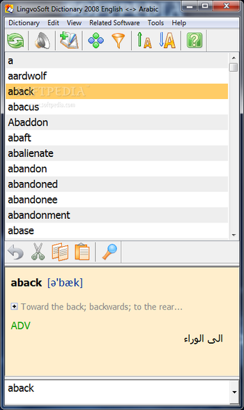 LingvoSoft Dictionary 2008 English - Arabic screenshot