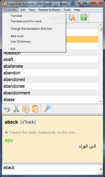 LingvoSoft Dictionary 2008 English - Arabic screenshot 2