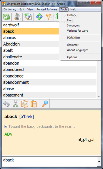 LingvoSoft Dictionary 2008 English - Arabic screenshot 3