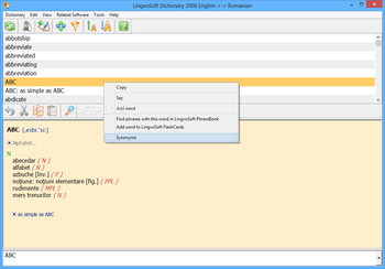 LingvoSoft Dictionary English - Romanian screenshot