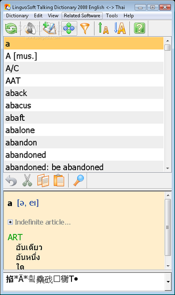 LingvoSoft Talking Dictionary 2008 English - Thai screenshot