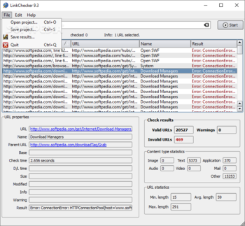 LinkChecker screenshot 2