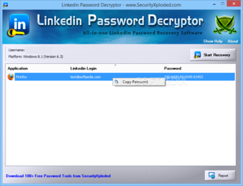 Linkedin Password Decryptor screenshot