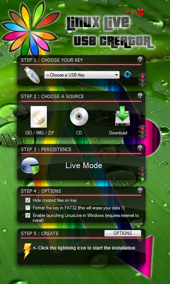 LinuxLive USB Creator screenshot