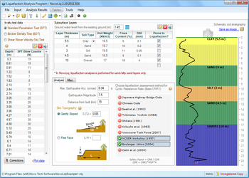 Liquefaction Analysis Program screenshot