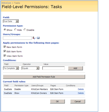 List Forms Extensions Feature screenshot