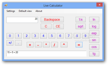 Live Calculator screenshot