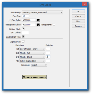 Live Clock for Dreamweaver screenshot 2