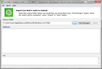 Live Mail to Outlook Converter screenshot
