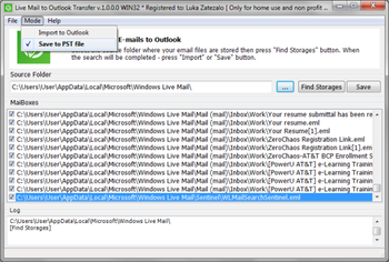 Live Mail to Outlook Converter screenshot 2