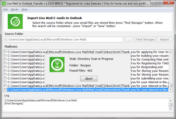 Live Mail to Outlook Converter screenshot 3