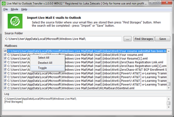 Live Mail to Outlook Converter screenshot 4