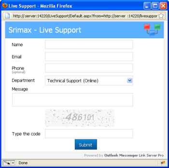 Live Support screenshot