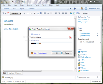 Live Writer Picasa screenshot