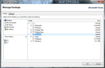 Livedrive screenshot 2