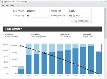 Loan Amortization Calculator screenshot