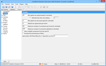 Localhost Azureus screenshot 12