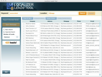 Localizer Leads Tool screenshot