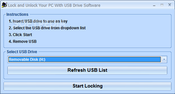 Lock and Unlock Your PC With USB Drive Software screenshot