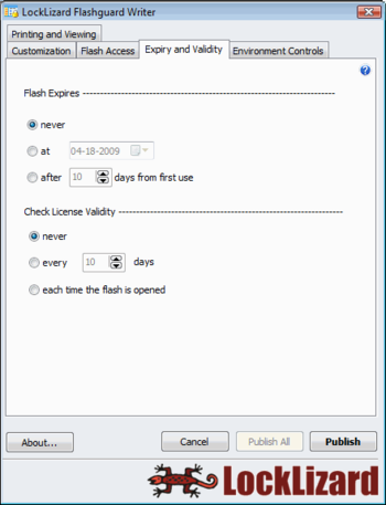 LockLizard Flashguard Writer screenshot