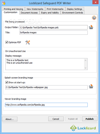Locklizard Safeguard PDF Writer screenshot