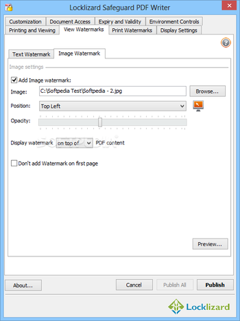 Locklizard Safeguard PDF Writer screenshot 6