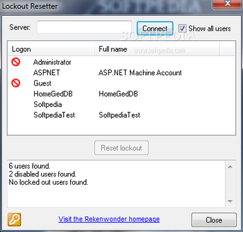 Lockout Resetter screenshot
