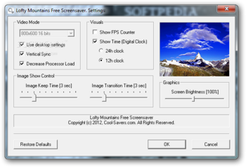 Lofty Mountains Free Screensaver screenshot 2