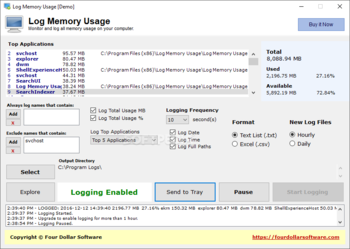 Log Memory Usage screenshot