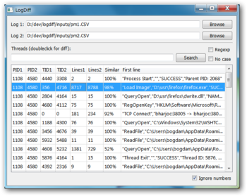 LogDiff screenshot 2