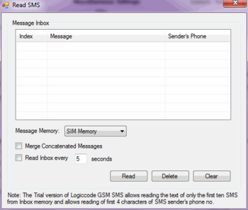 Logiccode GSM SMS ActiveX DLL screenshot