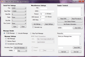 Logiccode GSM SMS ActiveX DLL screenshot 2