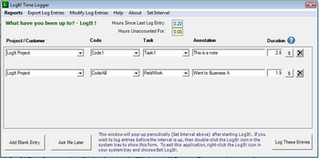 LogIt! Time Logger screenshot