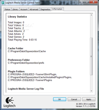 Logitech Media Server screenshot 9
