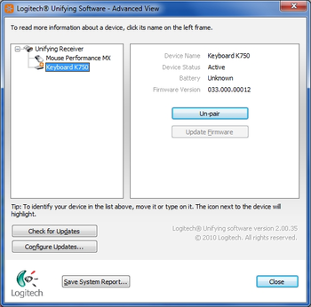 Logitech Unifying screenshot 2