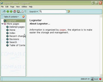 Lognoter screenshot