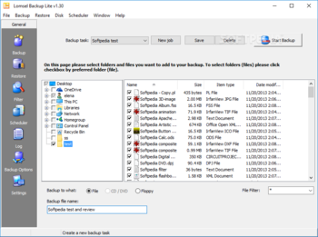Lomsel Backup Lite screenshot