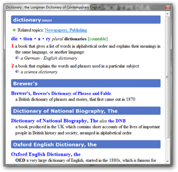 Longman English Dictionary Browser screenshot