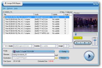 Longo DVD Ripper screenshot