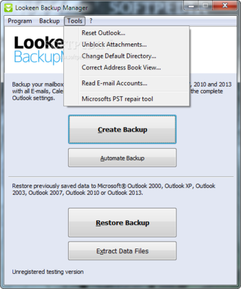 Lookeen Backup Manager screenshot 2