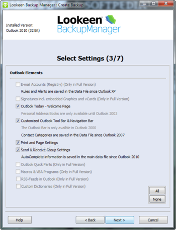 Lookeen Backup Manager screenshot 4