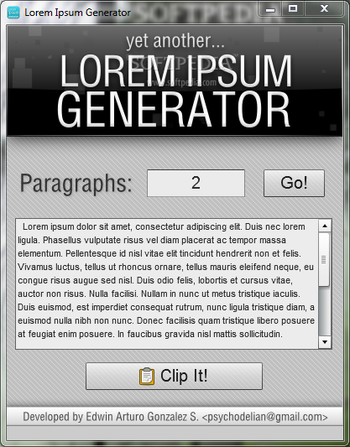 Lorem Ipsum Generator screenshot