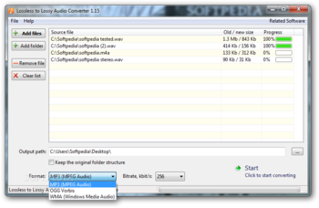 Lossless to Lossy Audio Converter screenshot