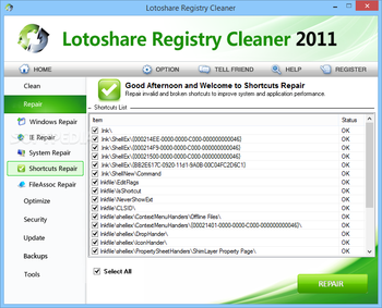 Lotoshare Registry Cleaner screenshot 10